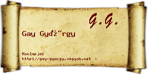 Gay György névjegykártya
